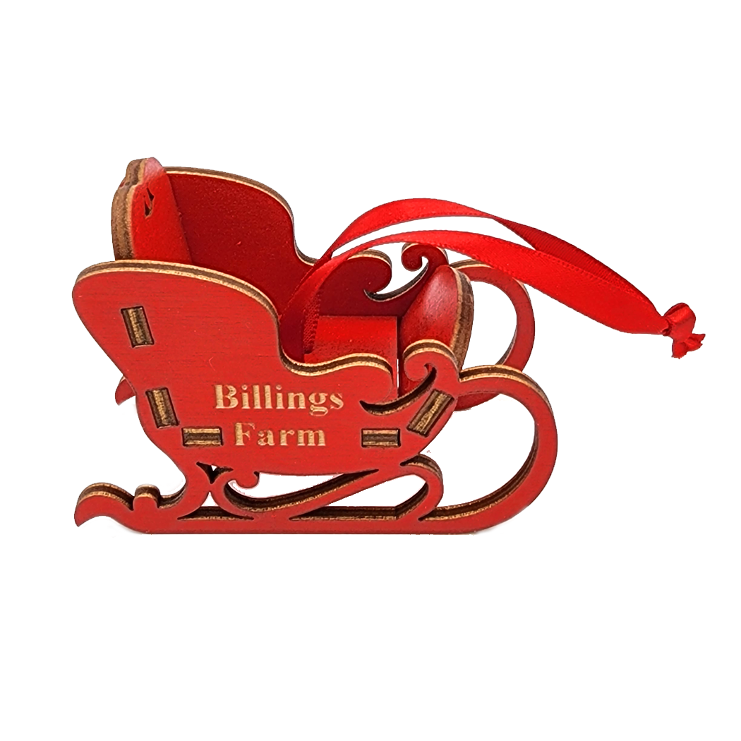Red Sleigh Ornament